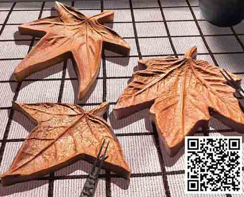 原木楓葉造型茶點盤